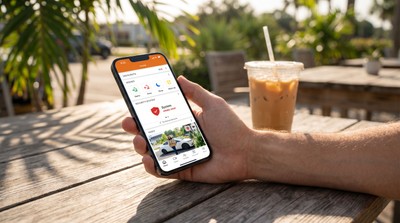 Alarm.com app showing live camera feeds on a smartphone