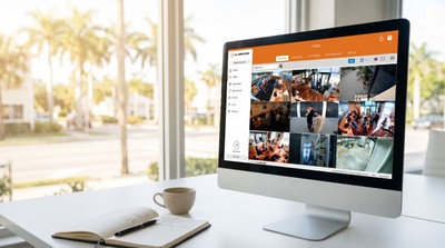 Multi-location video surveillance grid on a desktop monitor