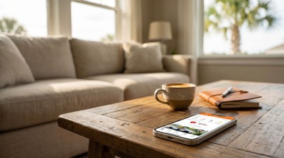 Alarm.com app dashboard on an iPhone in a Florida home